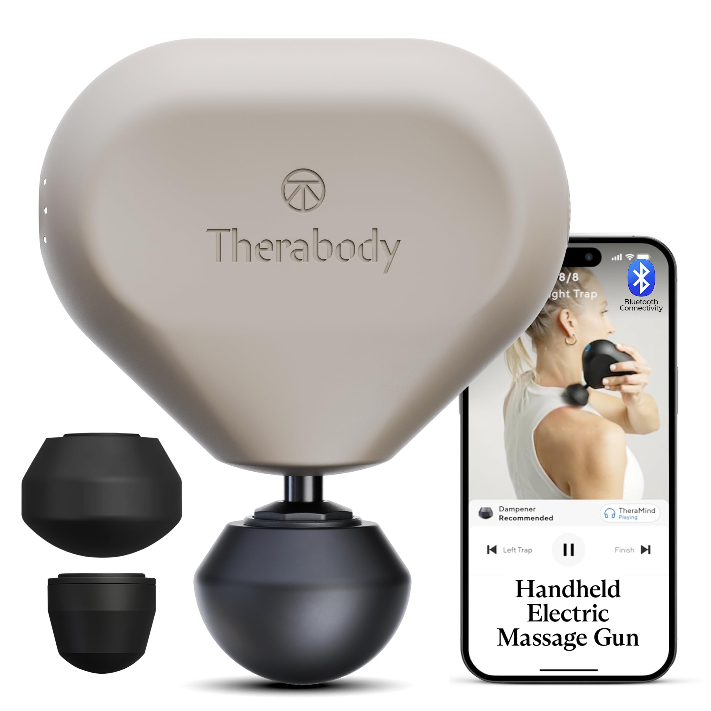 TheraGun Therabody Mini (2nd Gen) Massage Gun - Portable Massage Therapy for Relief Anytime, Anywhere – Includes 1 Standard Ball Attachment – Gray