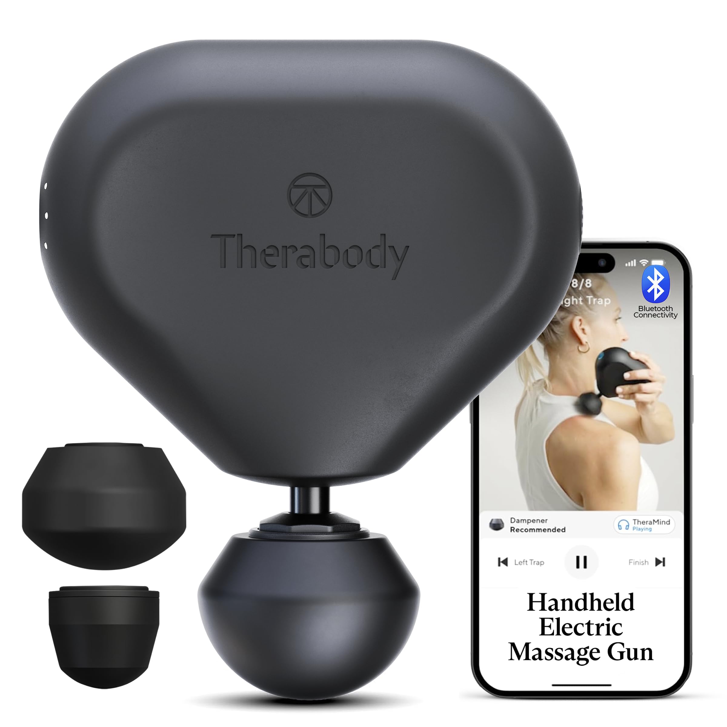 TheraGun Therabody Mini (2nd Gen) Massage Gun - Portable Massage Therapy for Relief Anytime, Anywhere – Includes 1 Standard Ball Attachment – Gray